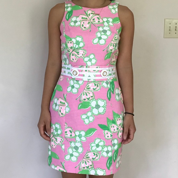 Lilly Pulitzer pink & green dress - Picture 1 of 4